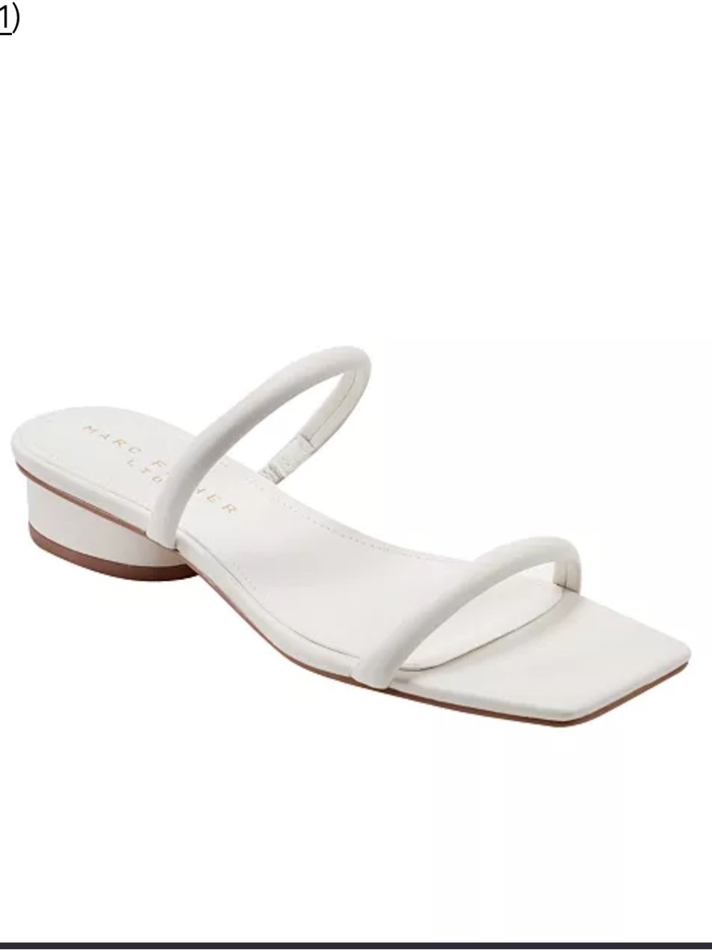 Marc Fisher White Raelyn Square Toe Strappy Sandals